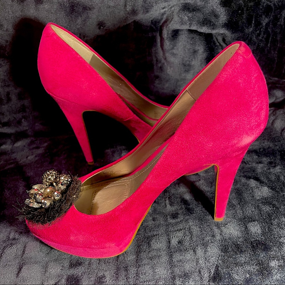 BCBGeneration Hot Pink Suede Pumps